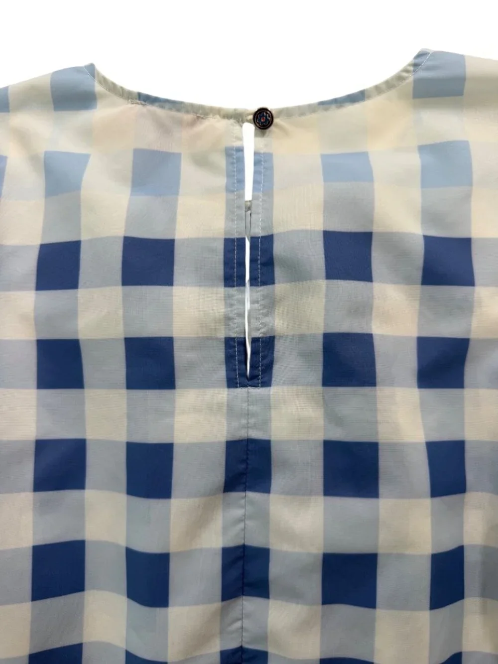 Staud Laurence Top in Blue Ombre Gingham Size Medium